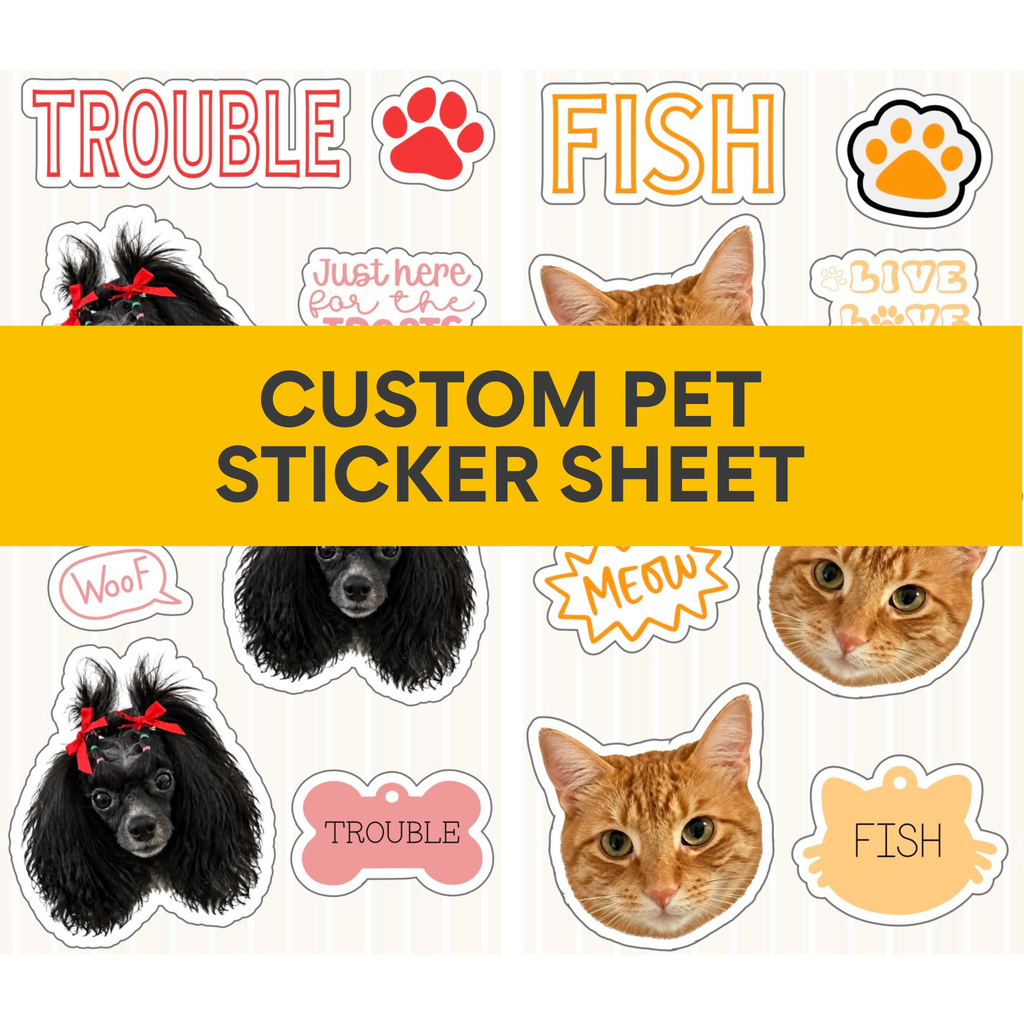 Custom Pet Sticker Sheet- Classic Single Pet