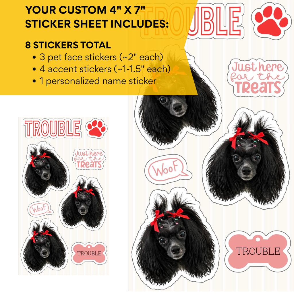 Custom Pet Sticker Sheet- Classic Single Pet