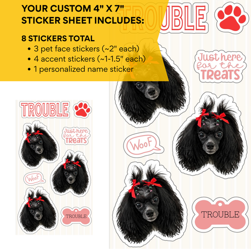 Custom Pet Sticker Sheet- Classic Single Pet