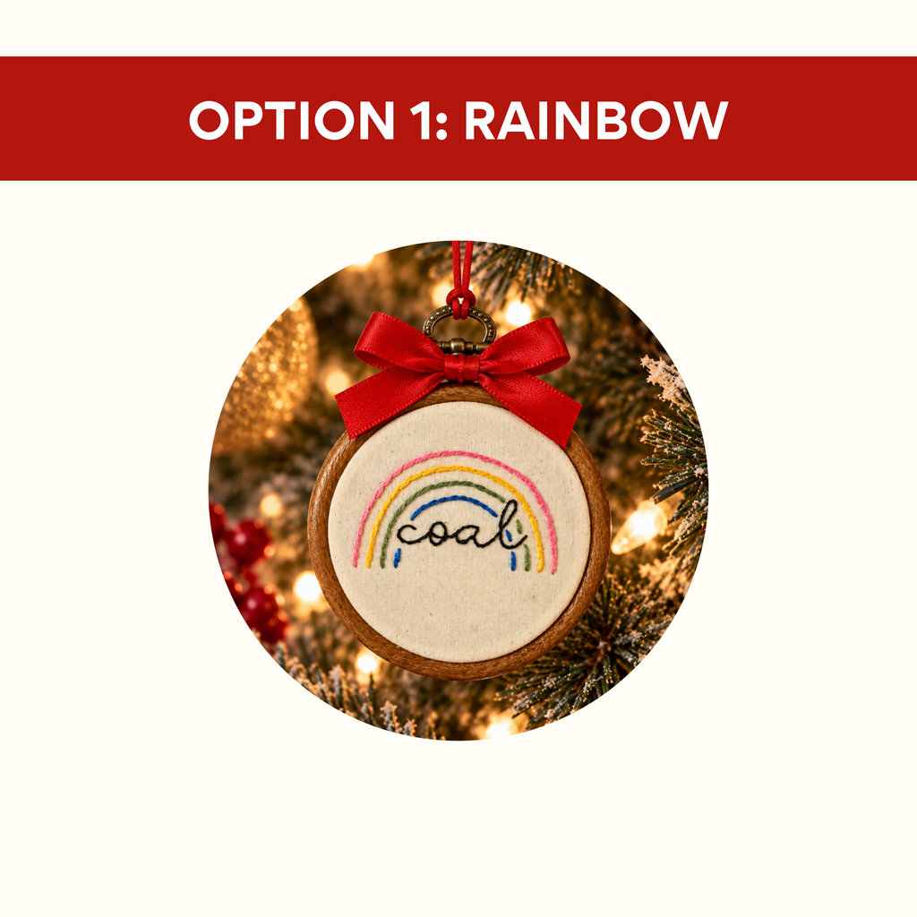 Personalized Rainbow Bridge Hand-Embroidered Ornament